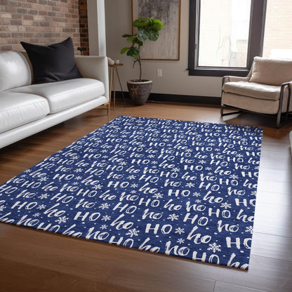 Paelon Blue Washable Indoor-Outdoor Rug