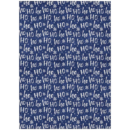 Paelon Blue Washable Indoor-Outdoor Rug