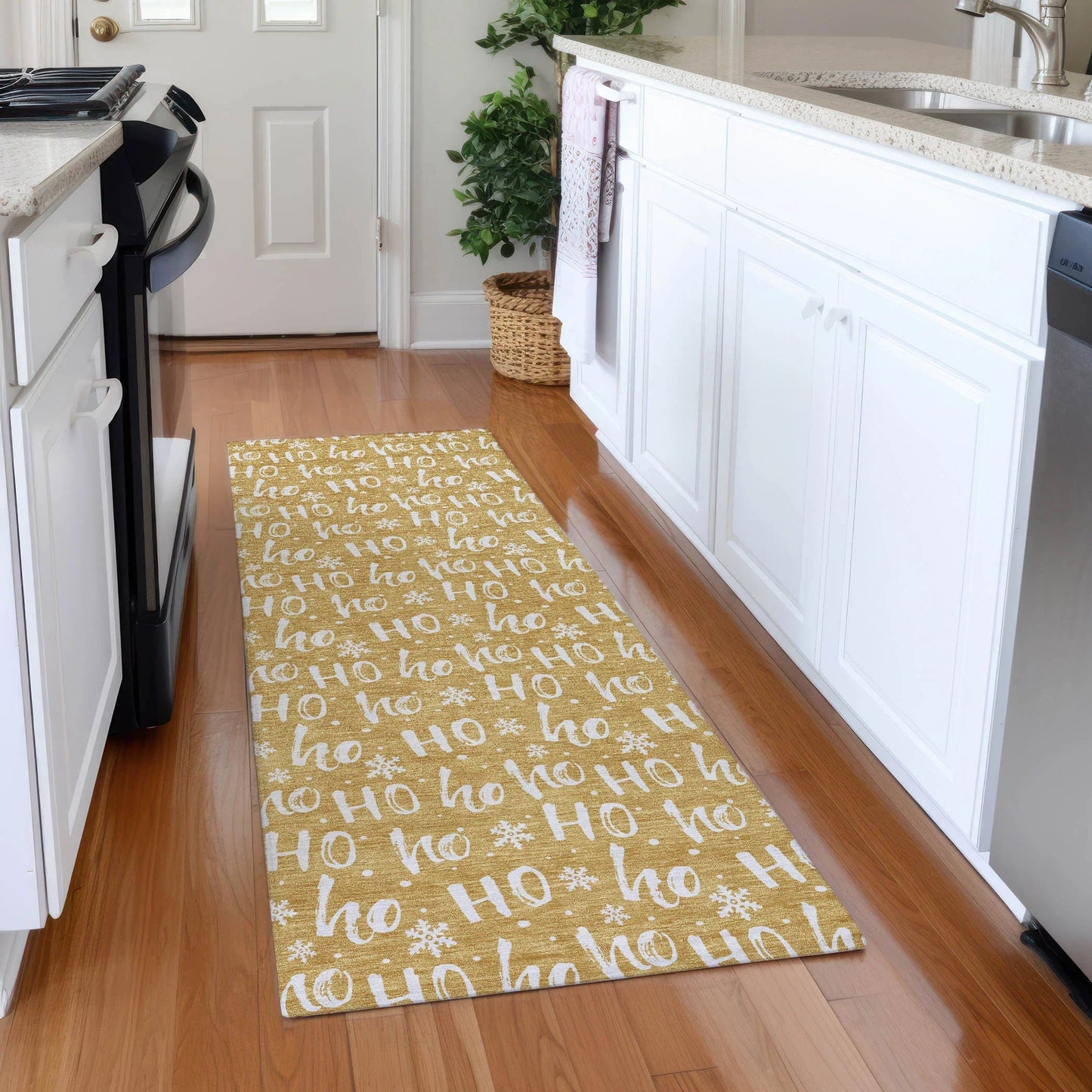 Paelon Gold Washable Indoor-Outdoor Rug