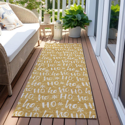 Paelon Gold Washable Indoor-Outdoor Rug