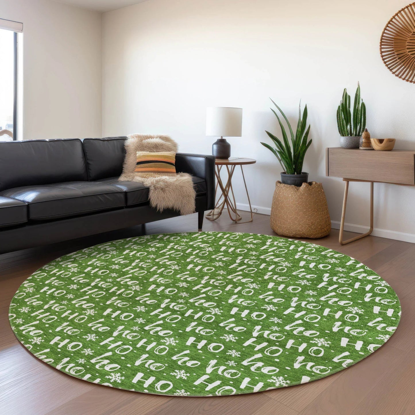 Paelon Green Washable Indoor-Outdoor Rug