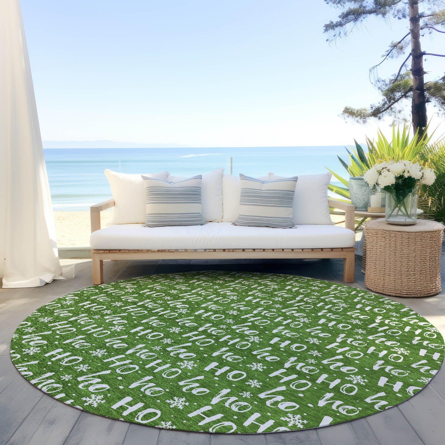 Paelon Green Washable Indoor-Outdoor Rug