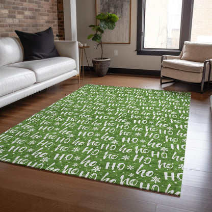 Paelon Green Washable Indoor-Outdoor Rug