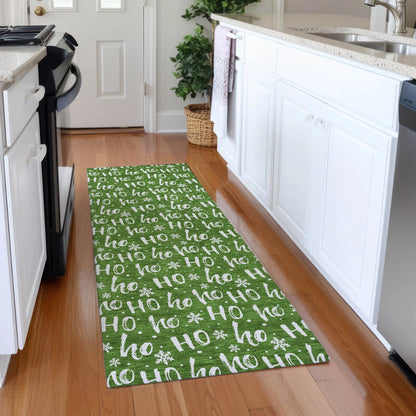 Paelon Green Washable Indoor-Outdoor Rug