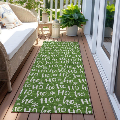 Paelon Green Washable Indoor-Outdoor Rug