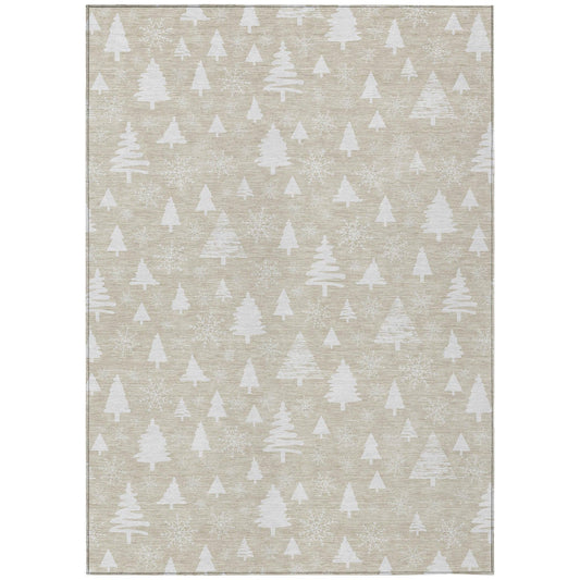 Paelor Brown Washable Indoor-Outdoor Rug