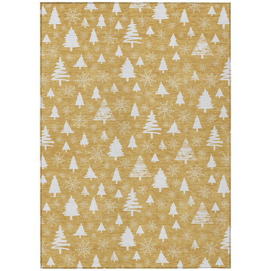 Paelor Gold Washable Indoor-Outdoor Rug