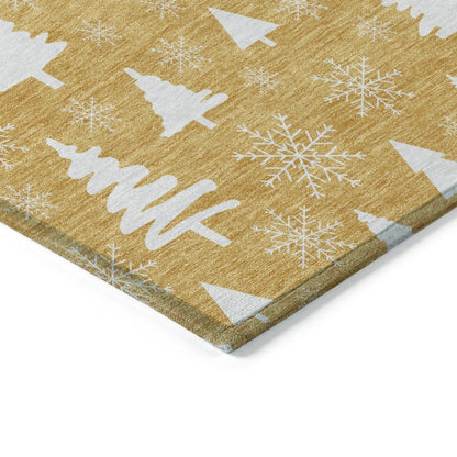 Paelor Gold Washable Indoor-Outdoor Rug