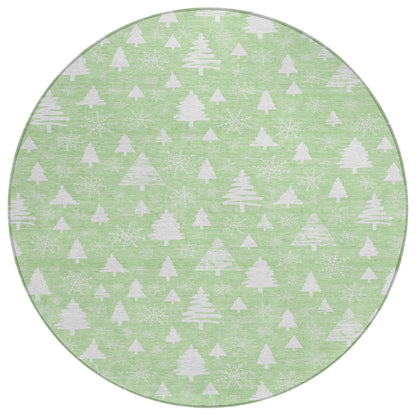 Paelor Green Washable Indoor-Outdoor Rug