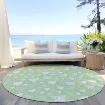 Paelor Green Washable Indoor-Outdoor Rug