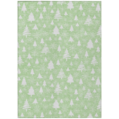 Paelor Green Washable Indoor-Outdoor Rug