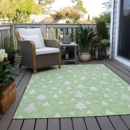 Paelor Green Washable Indoor-Outdoor Rug
