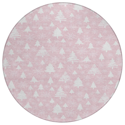 Paelor Pink Washable Indoor-Outdoor Rug
