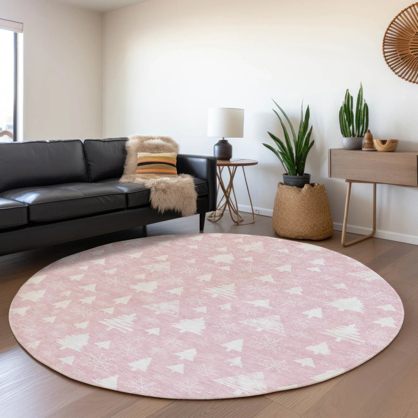 Paelor Pink Washable Indoor-Outdoor Rug