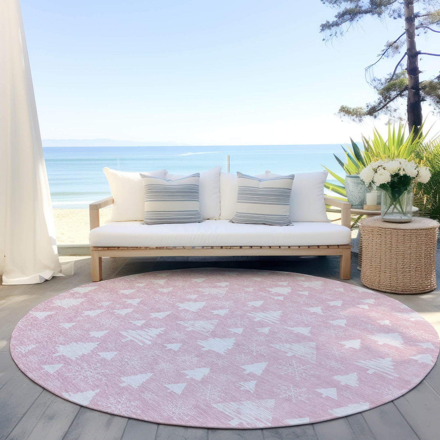 Paelor Pink Washable Indoor-Outdoor Rug