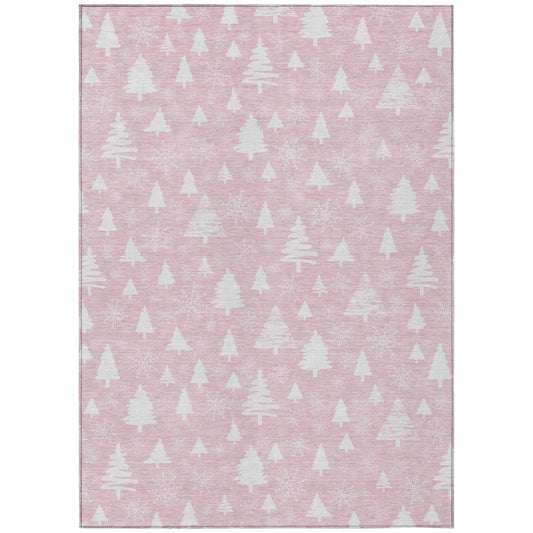 Paelor Pink Washable Indoor-Outdoor Rug