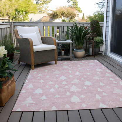 Paelor Pink Washable Indoor-Outdoor Rug