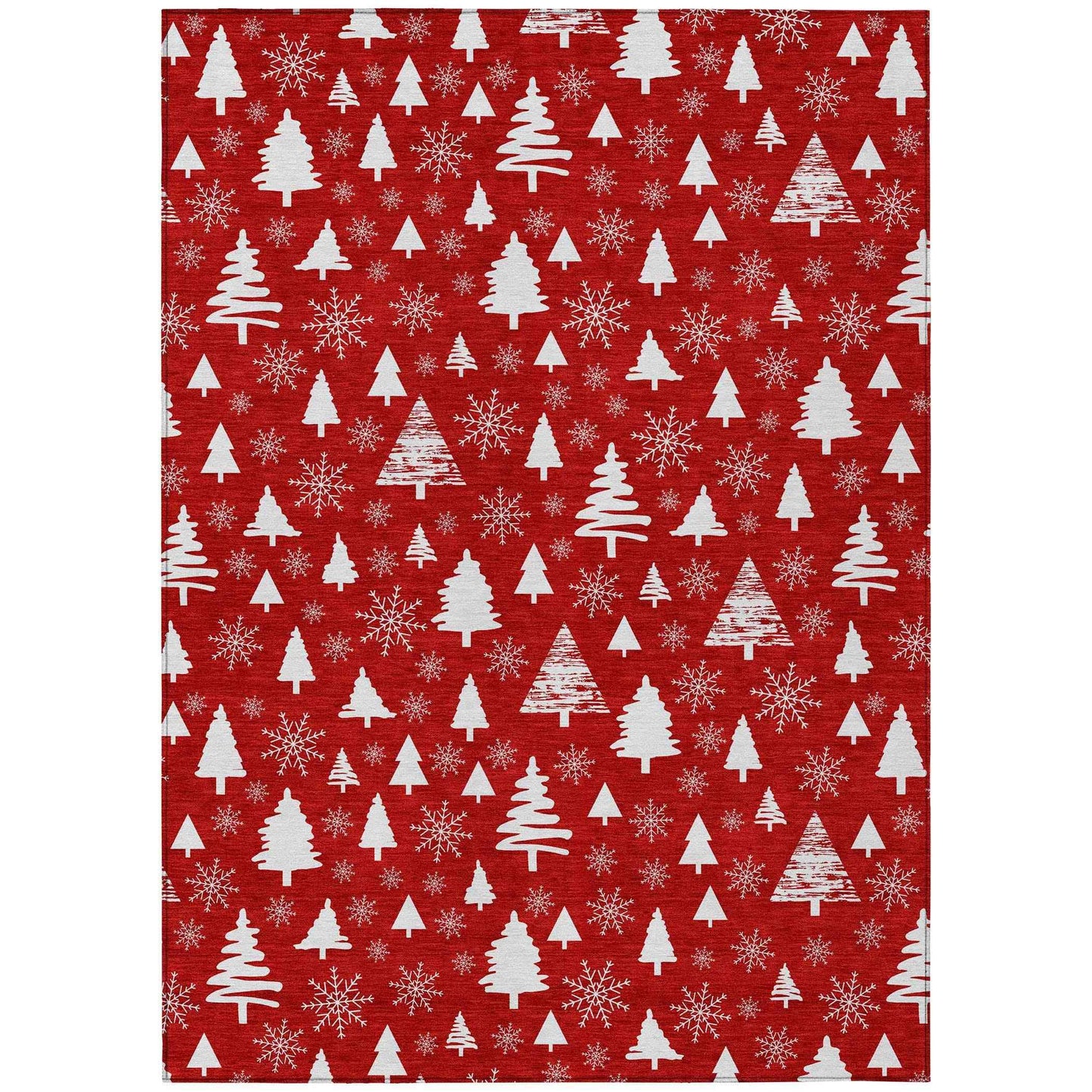 Paelor Red Washable Indoor-Outdoor Rug