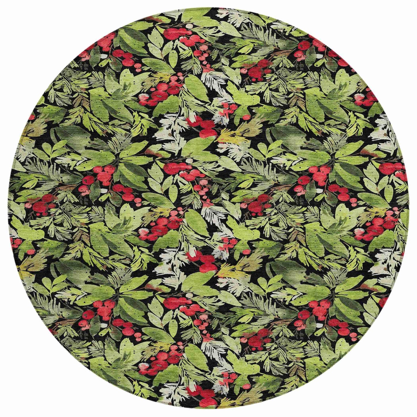 Paelora Black Washable Indoor-Outdoor Rug