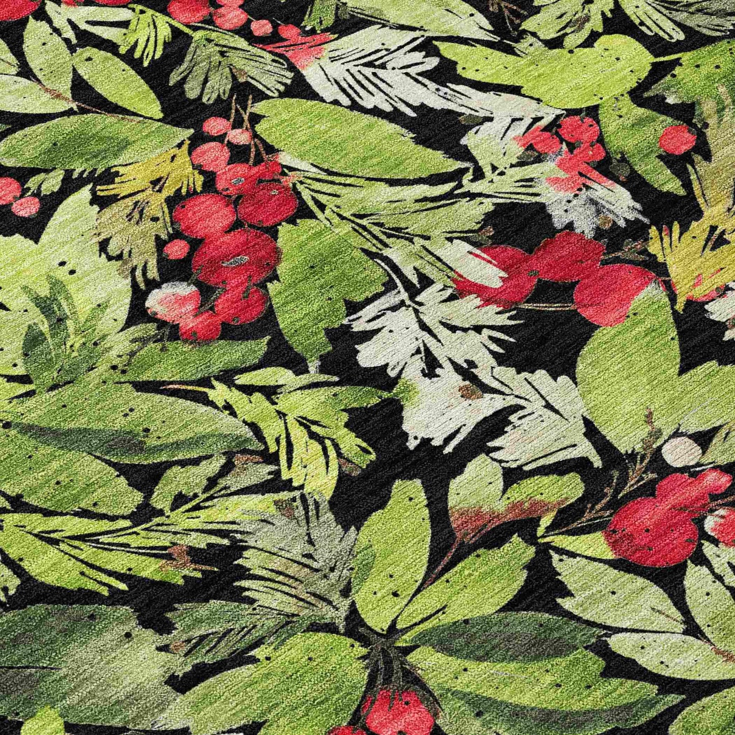 Paelora Black Washable Indoor-Outdoor Rug