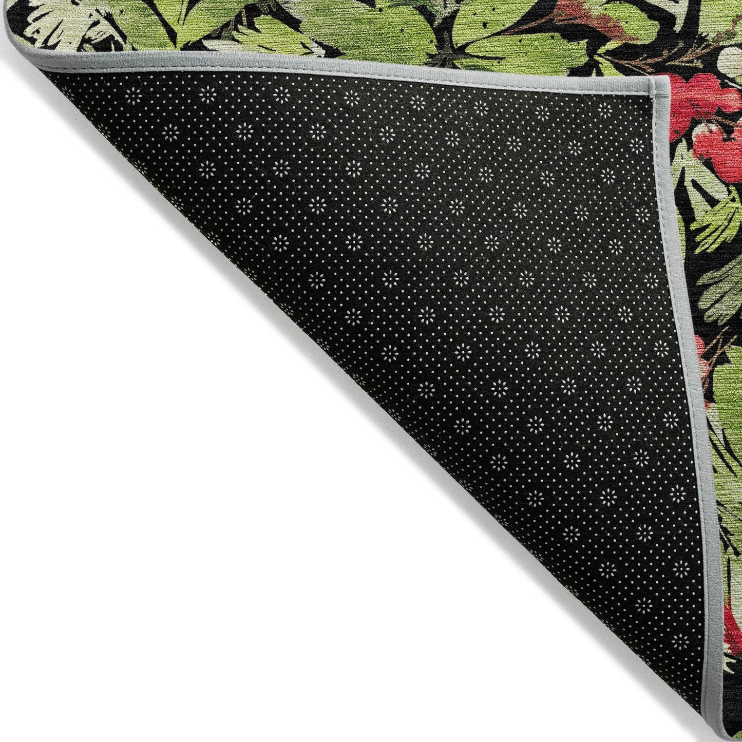 Paelora Black Washable Indoor-Outdoor Rug