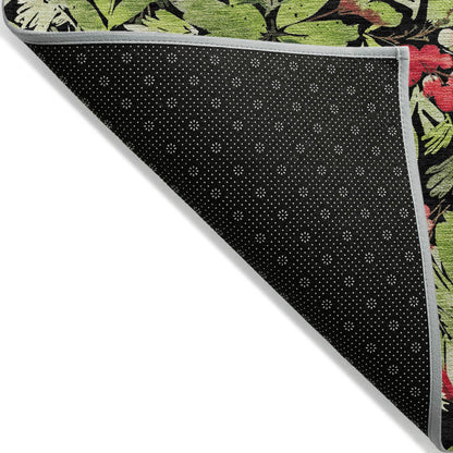 Paelora Black Washable Indoor-Outdoor Rug