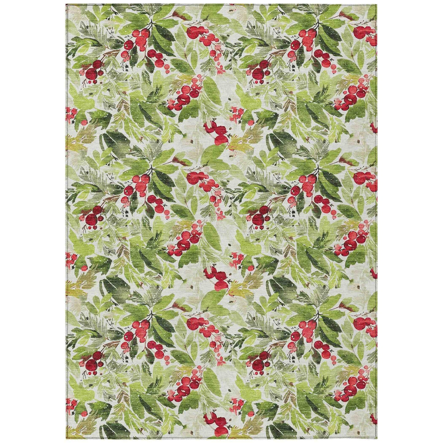 Paelora Green Washable Indoor-Outdoor Rug