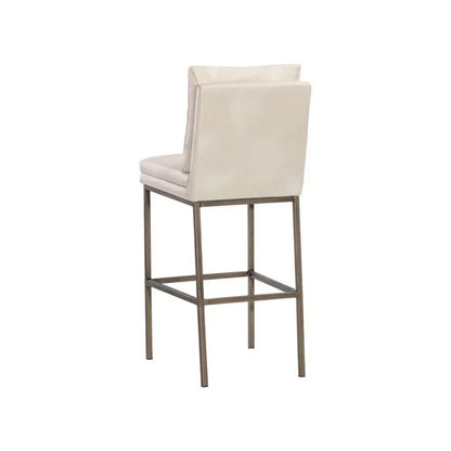 Paige Leather Comfortable Barstool - LOOMLAN - SUNPAN - Bar Stools