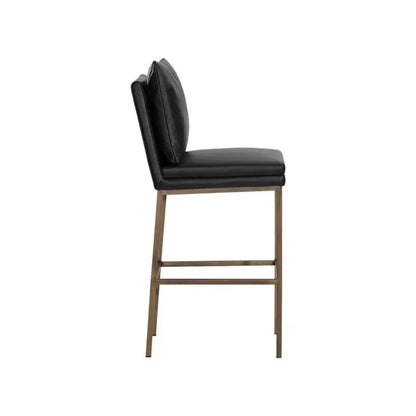 Paige Leather Comfortable Barstool - LOOMLAN - SUNPAN - Bar Stools