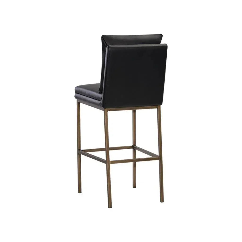 Paige Leather Comfortable Barstool - LOOMLAN - SUNPAN - Bar Stools