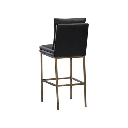 Paige Leather Comfortable Barstool - LOOMLAN - SUNPAN - Bar Stools