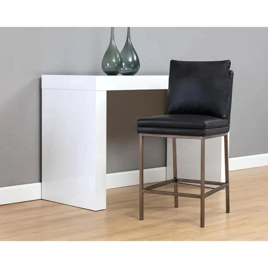 Paige Leather Comfortable Counter Stool - LOOMLAN - SUNPAN - Counter Stools