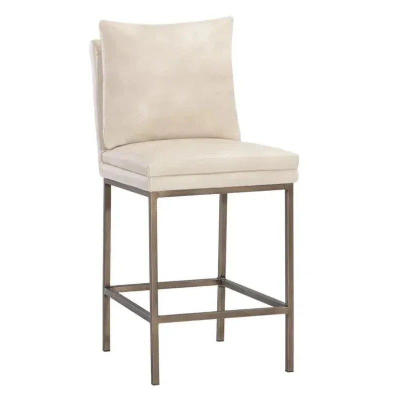 Paige Leather Comfortable Counter Stool - LOOMLAN - SUNPAN - Counter Stools