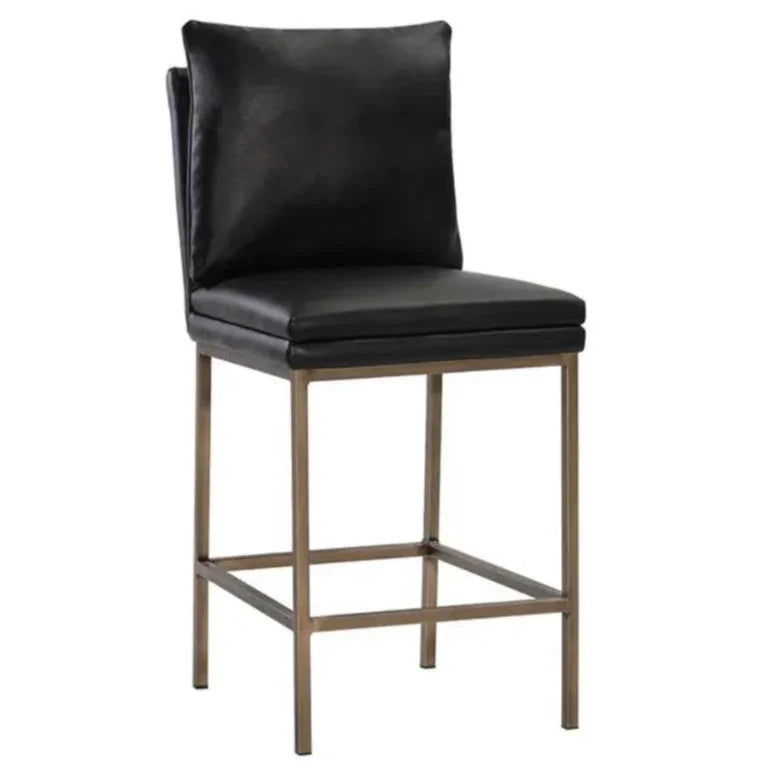 Paige Leather Comfortable Counter Stool - LOOMLAN - SUNPAN - Counter Stools