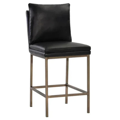 Paige Leather Comfortable Counter Stool - LOOMLAN - SUNPAN - Counter Stools