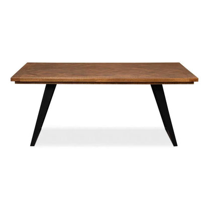 Paige Parquet Top Dining Table-Dining Tables-Sarreid-LOOMLAN