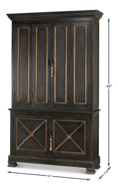 Painted Directoire Style Wooden Bookcase - LOOMLAN - Sarreid - Bookcases