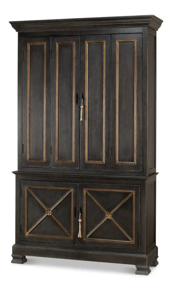 Painted Directoire Style Wooden Bookcase - LOOMLAN - Sarreid - Bookcases