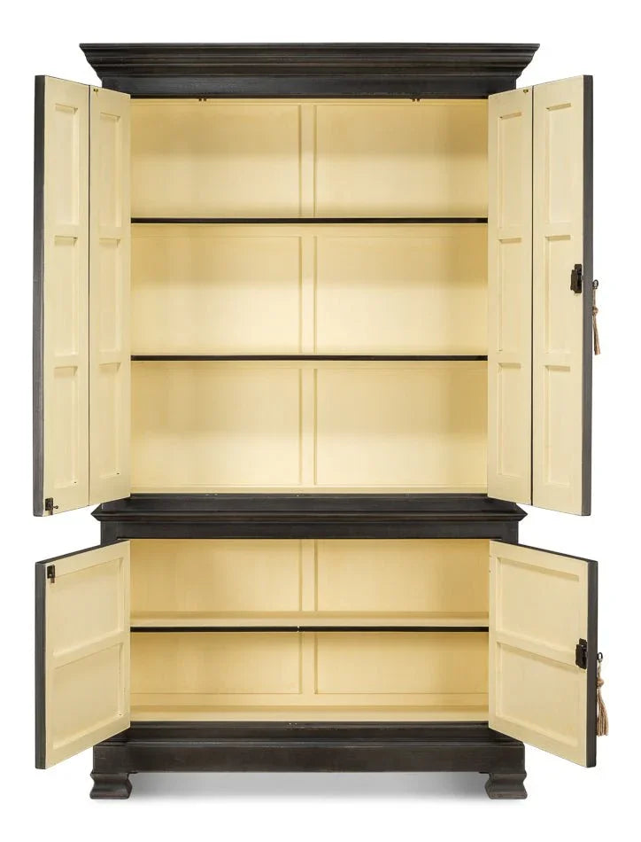 Painted Directoire Style Wooden Bookcase - LOOMLAN - Sarreid - Bookcases
