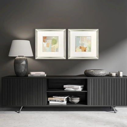 Painted Sketch Green Framed Wall Art 2PC