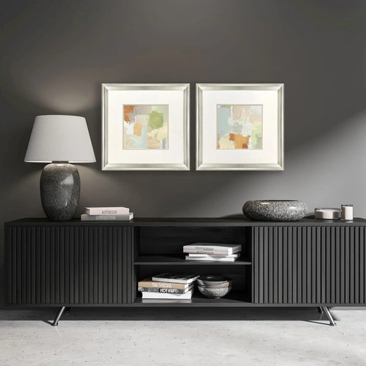 Painted Sketch Green Framed Wall Art 2PC