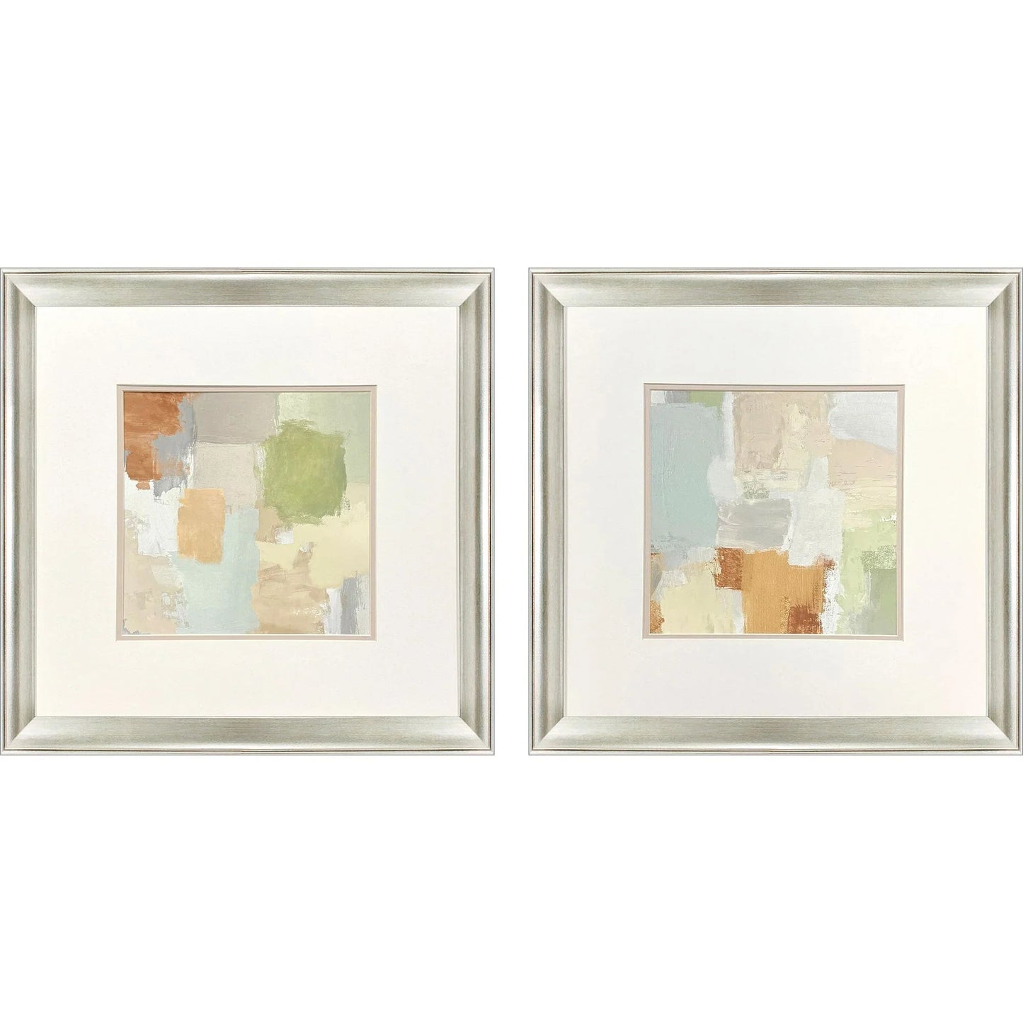 Painted Sketch Green Framed Wall Art 2PC