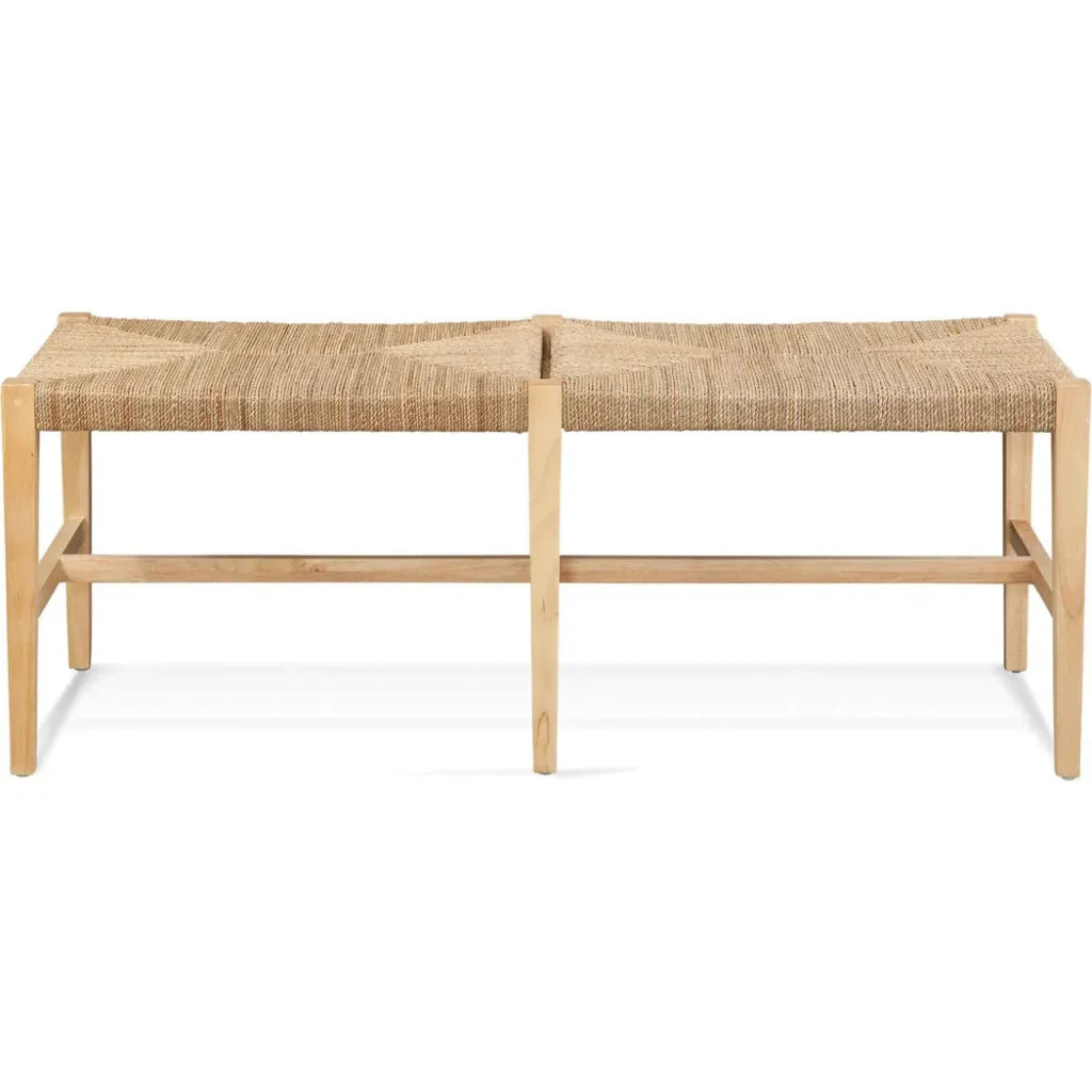 Palag Wood and Seagrass Brown Bench - LOOMLAN - Bassett Mirror - Dining Benches
