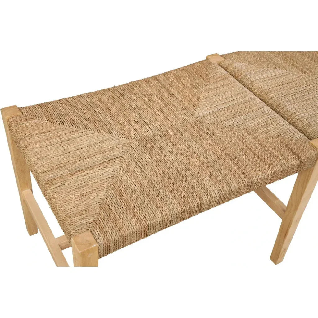 Palag Wood and Seagrass Brown Bench - LOOMLAN - Bassett Mirror - Dining Benches