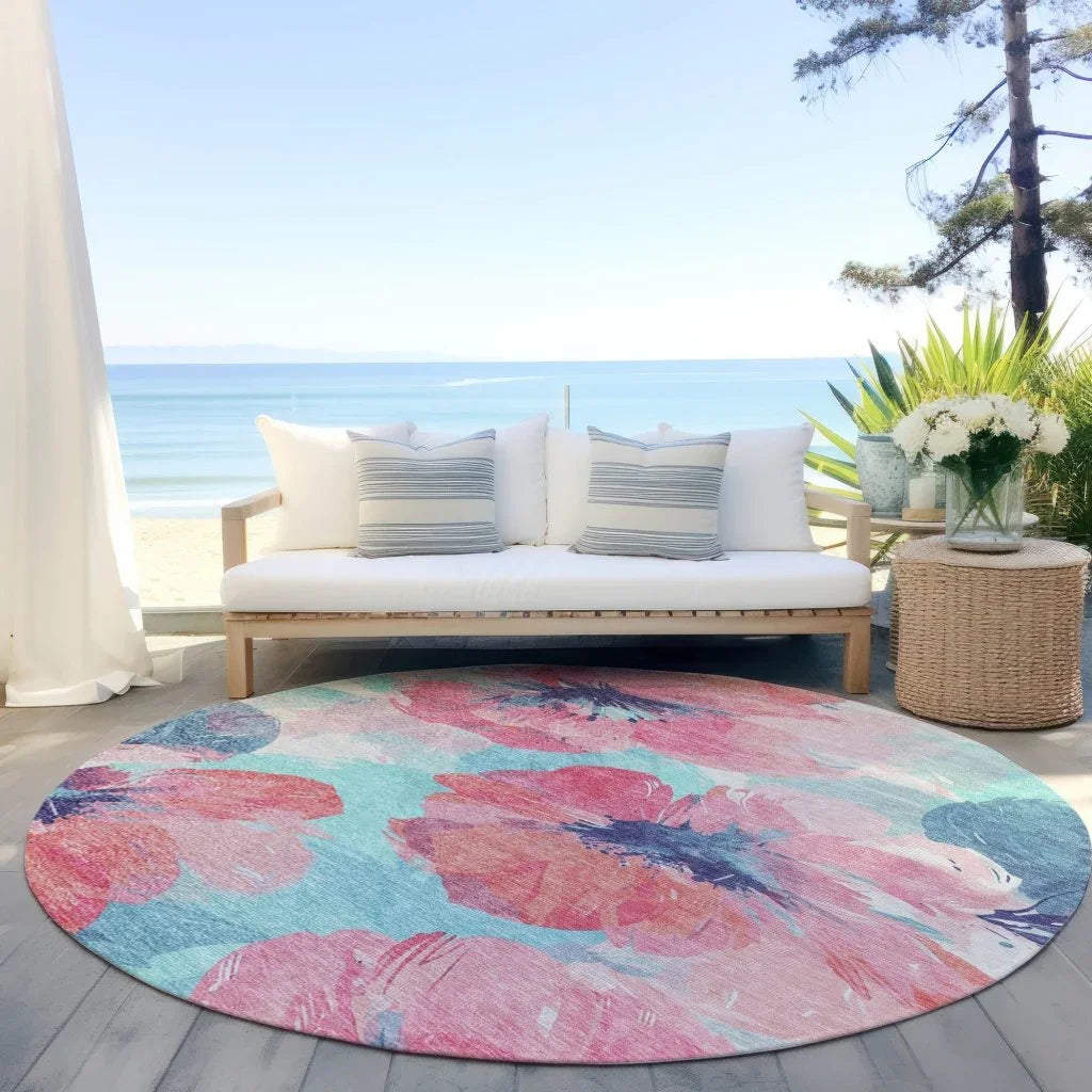 Palazira Pink Washable Indoor - Outdoor Rug - LOOMLAN - LOOMLAN Rugs - Outdoor Rugs