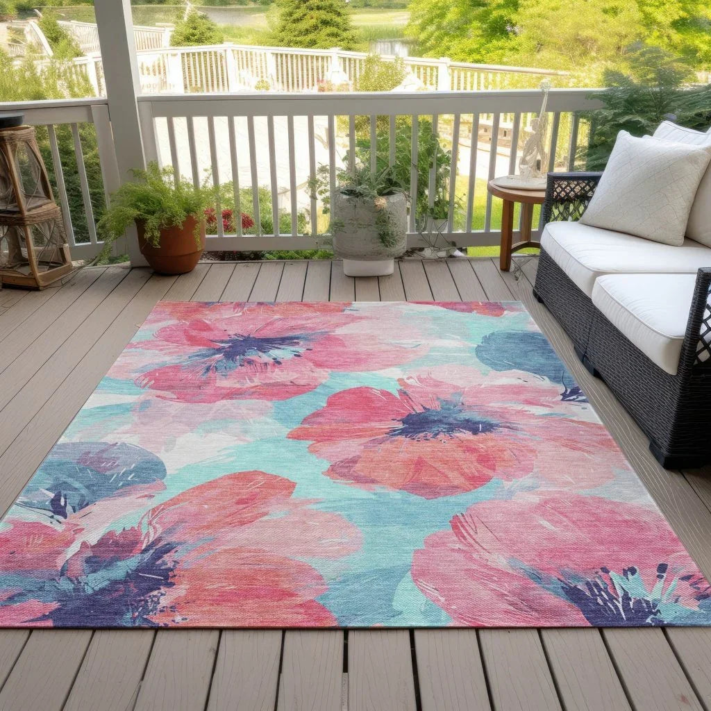 Palazira Pink Washable Indoor - Outdoor Rug - LOOMLAN - LOOMLAN Rugs - Outdoor Rugs
