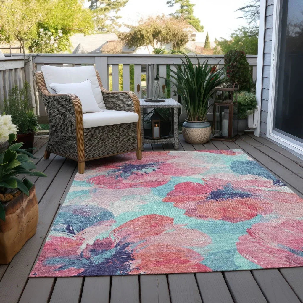 Palazira Pink Washable Indoor - Outdoor Rug - LOOMLAN - LOOMLAN Rugs - Outdoor Rugs