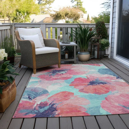 Palazira Pink Washable Indoor - Outdoor Rug - LOOMLAN - LOOMLAN Rugs - Outdoor Rugs