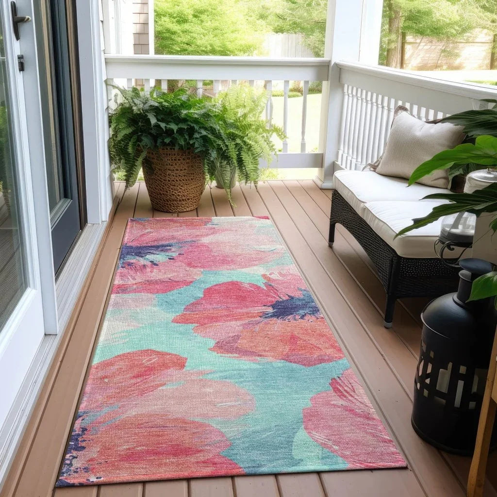 Palazira Pink Washable Indoor - Outdoor Rug - LOOMLAN - LOOMLAN Rugs - Outdoor Rugs