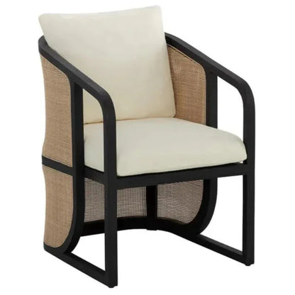 Palermo Fabric Outdoor Dining Armchair-Outdoor Dining Chairs-SUNPAN-Charcoal - Stinson Cream-LOOMLAN